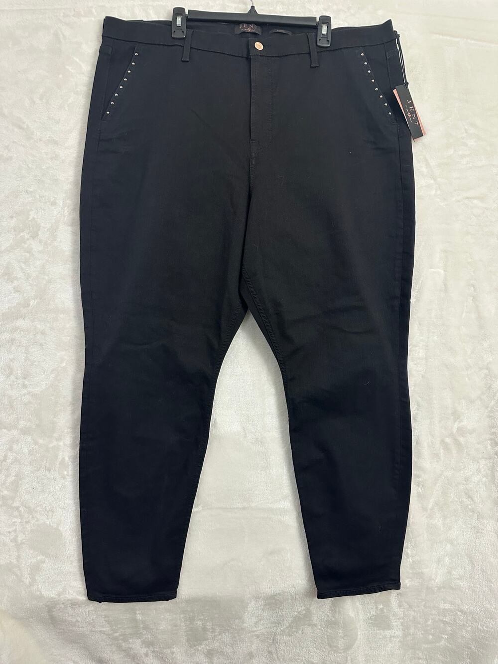 NWT Jen7 7 For All mankind Black Skinny Jeans Plus 24 24W